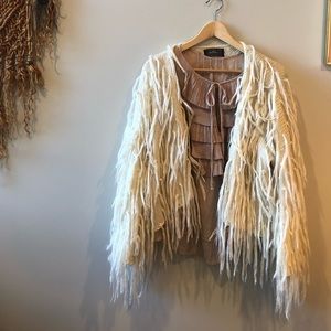 Penny lane fuzzy white sweater (fits any size!)